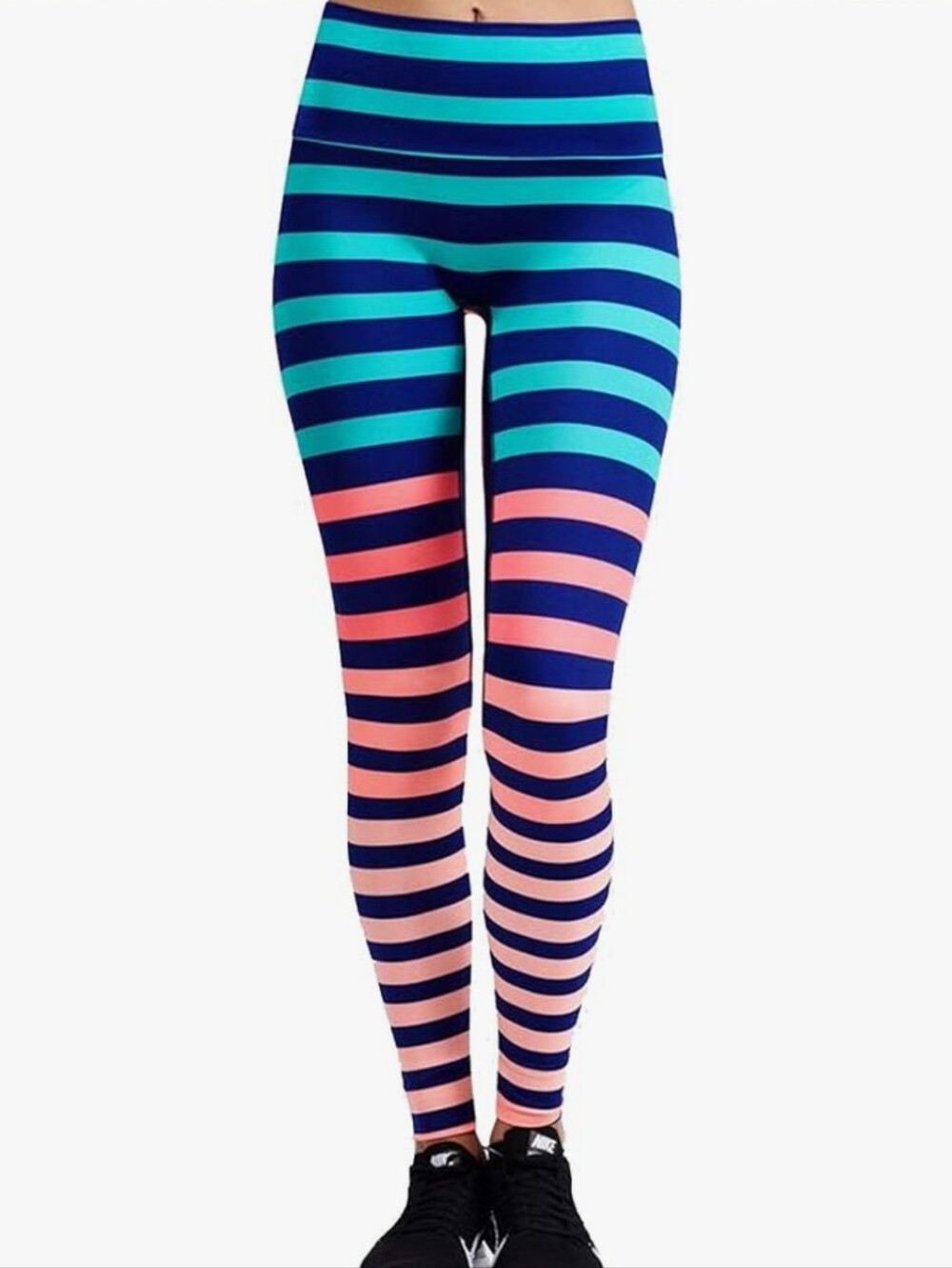 K-Deer Women's Activewear Trina Signature Stripe Leggings Size M
